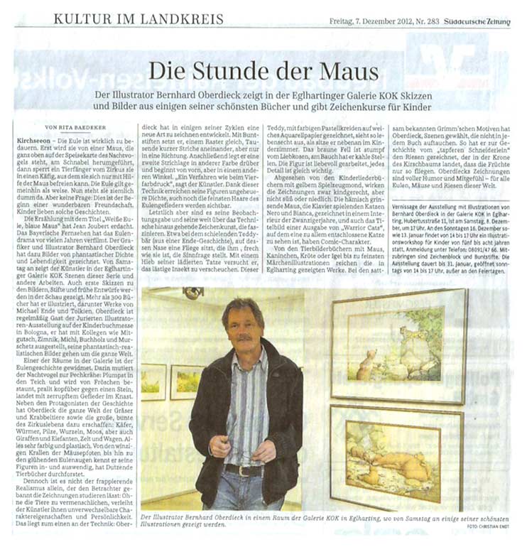 Süddeutsche Zeitung zur Ausstellung Galerie KOK